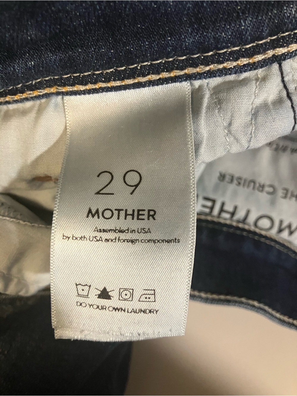 MOTHER Dark Blue Distressed Flare Jeans - Picture 8 of 8